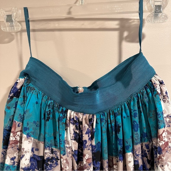 Anthropologie Moulinette Soeurs Novella Ball Skirt Patchwork Print Floral Teal 6 - Picture 4 of 16